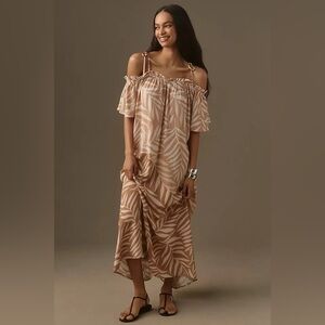 Conditions Apply Anthropologie Tie Strap Kaftan Off Shoulder Dress one size nwt